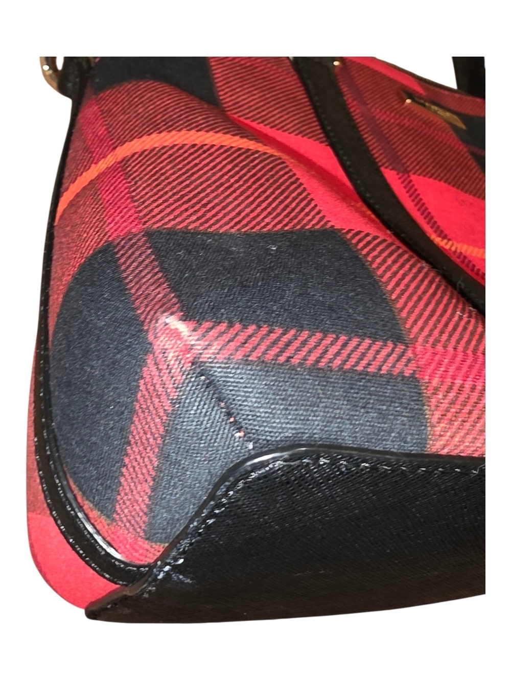 Kate Spade Newbury Lane Plaid Small Rachelle Satchel with Leather Trim-Like New - Picture 13 of 13